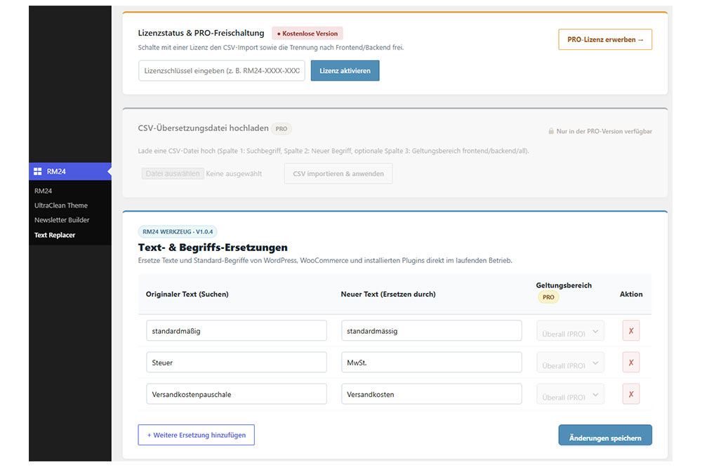 RM24 Text Replacer PRO for WooCommerce & WordPress