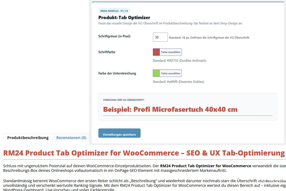 RM24 Product Tab Optimizer for WooCommerce