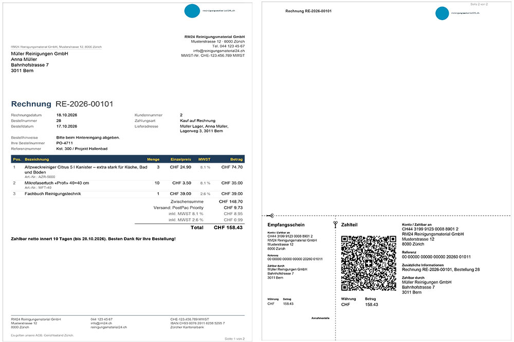 RM24 Swiss Invoices & Delivery Notes for WooCommerce